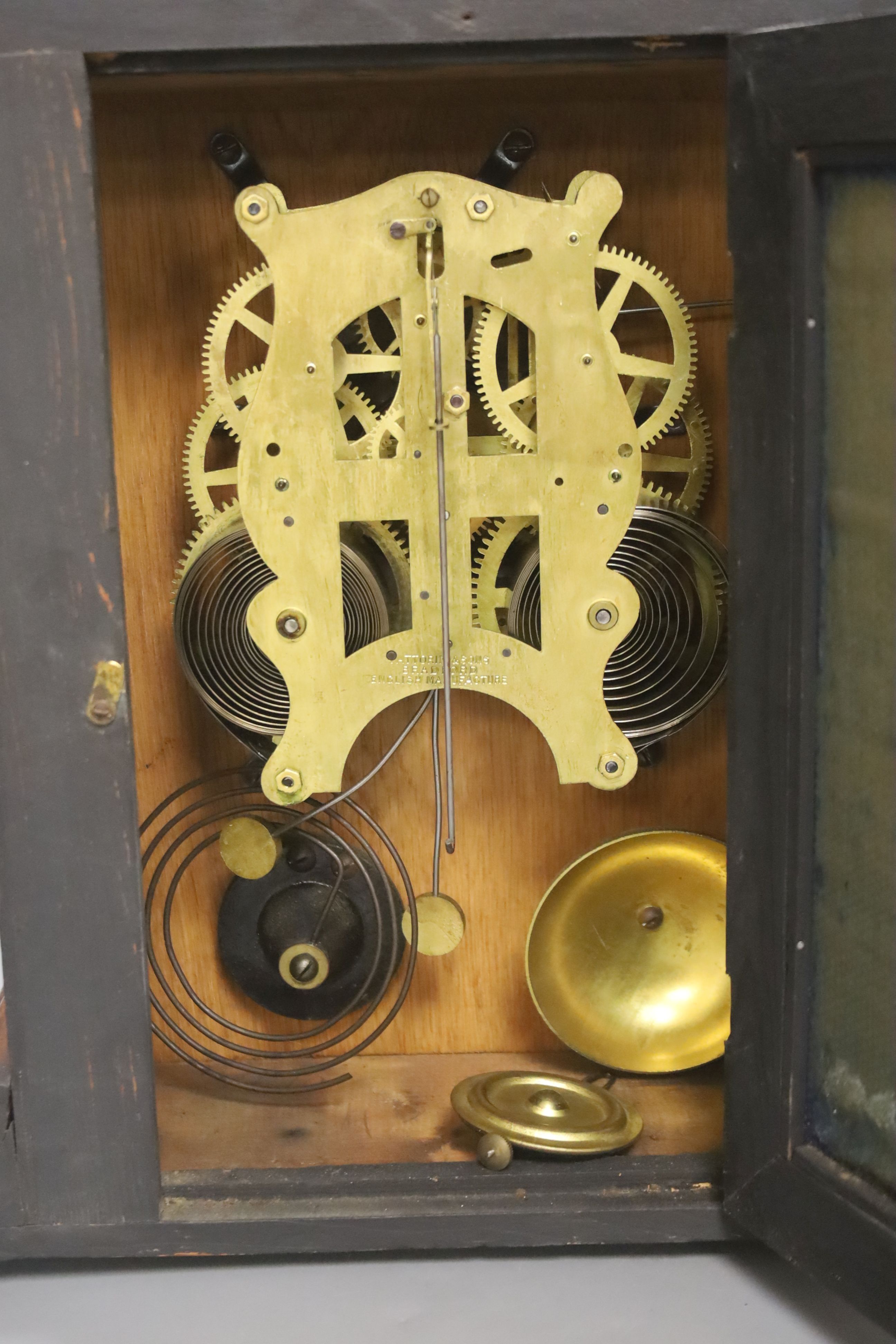 Fattorini & Sons. A late 19th century mahogany mantel clock, height 45cm